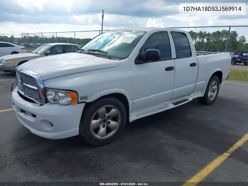 2003 Dodge Ram 1500 Slt/Laramie/St VIN: 1D7HA18D53J569914 Lot: 42632393