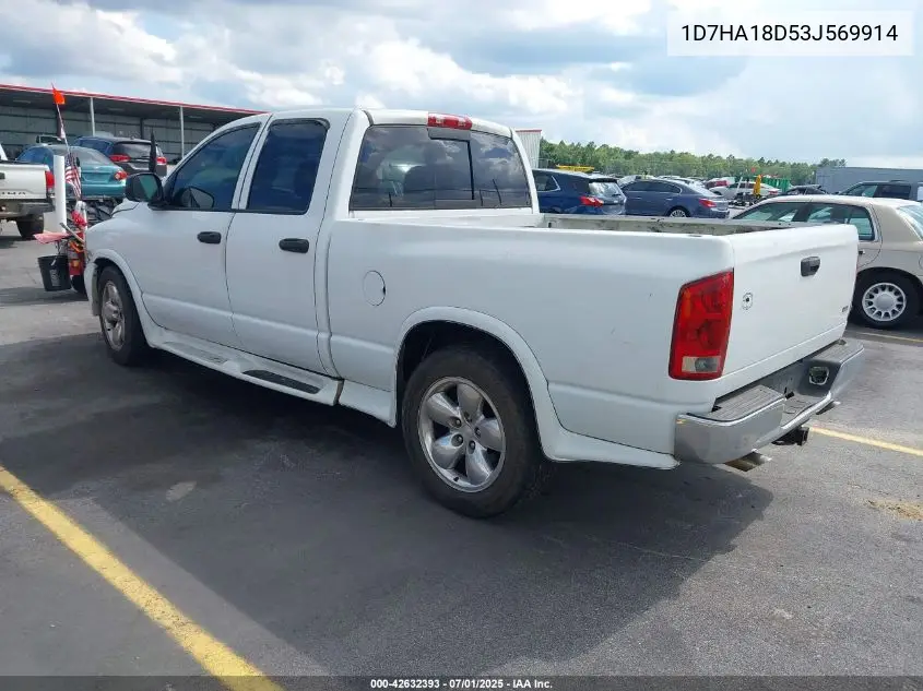 2003 Dodge Ram 1500 Slt/Laramie/St VIN: 1D7HA18D53J569914 Lot: 42632393