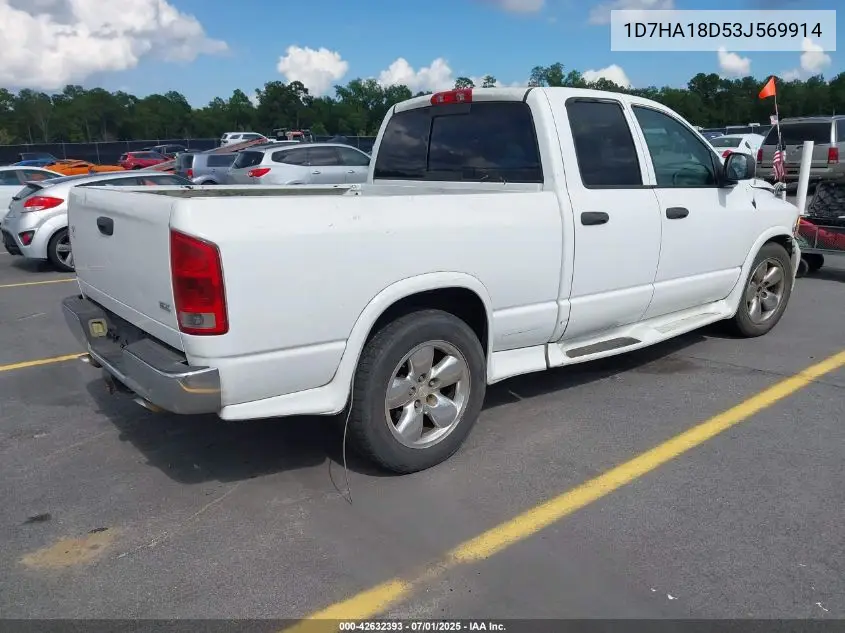 2003 Dodge Ram 1500 Slt/Laramie/St VIN: 1D7HA18D53J569914 Lot: 42632393
