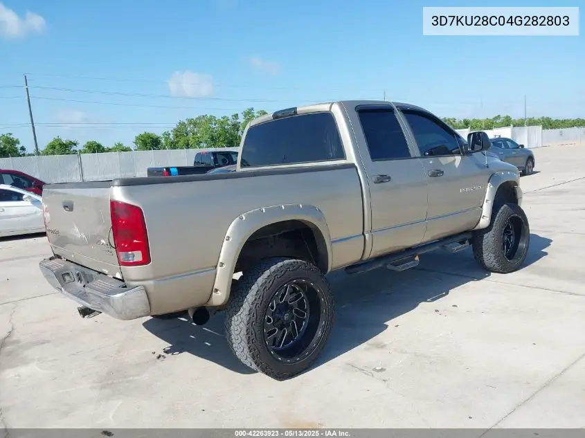 2004 Dodge Ram 2500 Slt/Laramie VIN: 3D7KU28C04G282803 Lot: 42263923