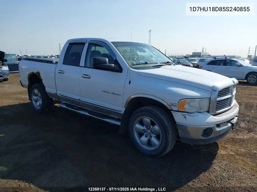 2005 Dodge Ram 1500 Slt/Laramie VIN: 1D7HU18D85S240855 Lot: 12358137