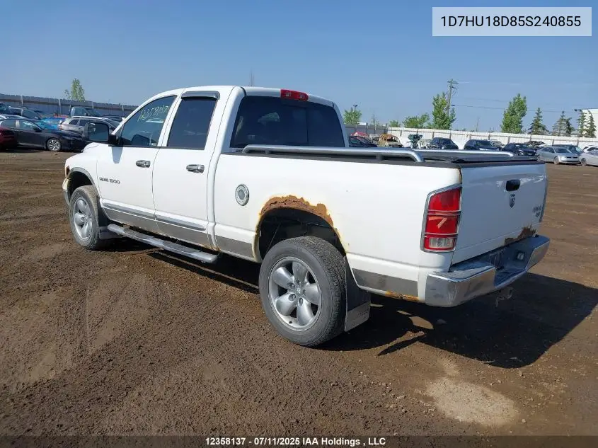 2005 Dodge Ram 1500 Slt/Laramie VIN: 1D7HU18D85S240855 Lot: 12358137