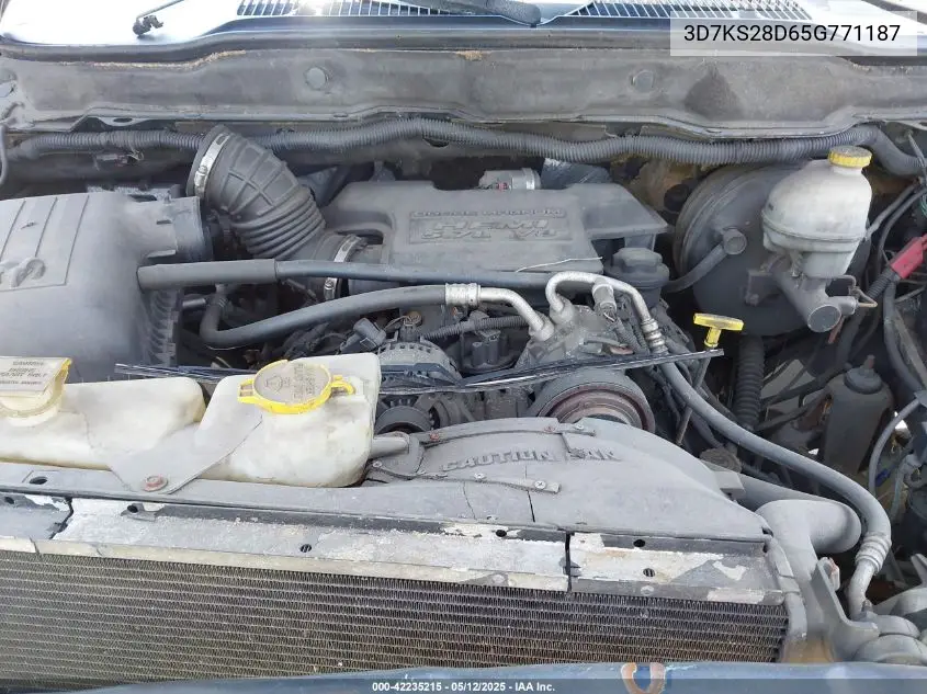 2005 Dodge Ram 2500 Slt/Laramie VIN: 3D7KS28D65G771187 Lot: 42235215