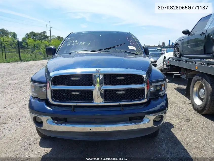 2005 Dodge Ram 2500 Slt/Laramie VIN: 3D7KS28D65G771187 Lot: 42235215