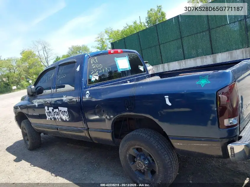 2005 Dodge Ram 2500 Slt/Laramie VIN: 3D7KS28D65G771187 Lot: 42235215