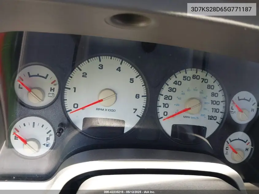 2005 Dodge Ram 2500 Slt/Laramie VIN: 3D7KS28D65G771187 Lot: 42235215