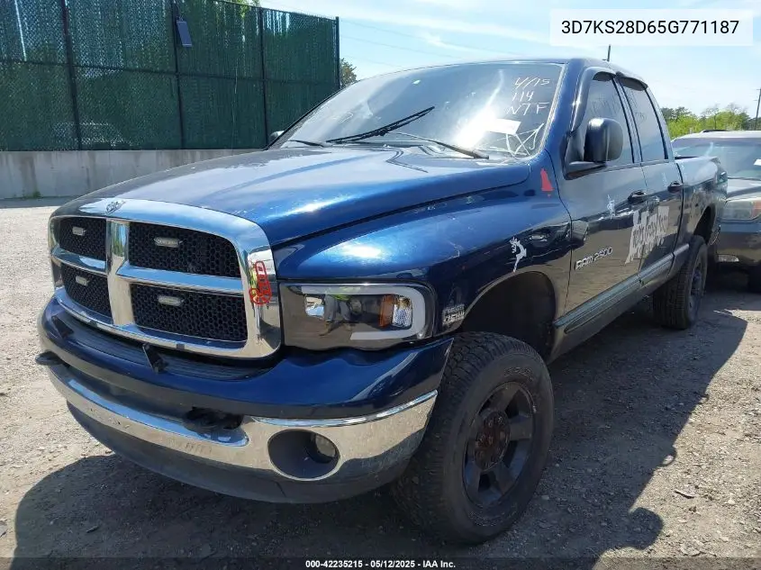 2005 Dodge Ram 2500 Slt/Laramie VIN: 3D7KS28D65G771187 Lot: 42235215