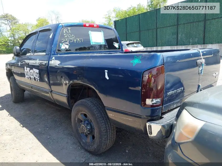 2005 Dodge Ram 2500 Slt/Laramie VIN: 3D7KS28D65G771187 Lot: 42235215