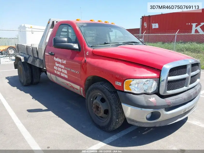 2005 Dodge Ram 3500 Slt/Laramie VIN: 3D7MR46D75G769113 Lot: 42266956