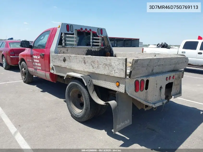 2005 Dodge Ram 3500 Slt/Laramie VIN: 3D7MR46D75G769113 Lot: 42266956