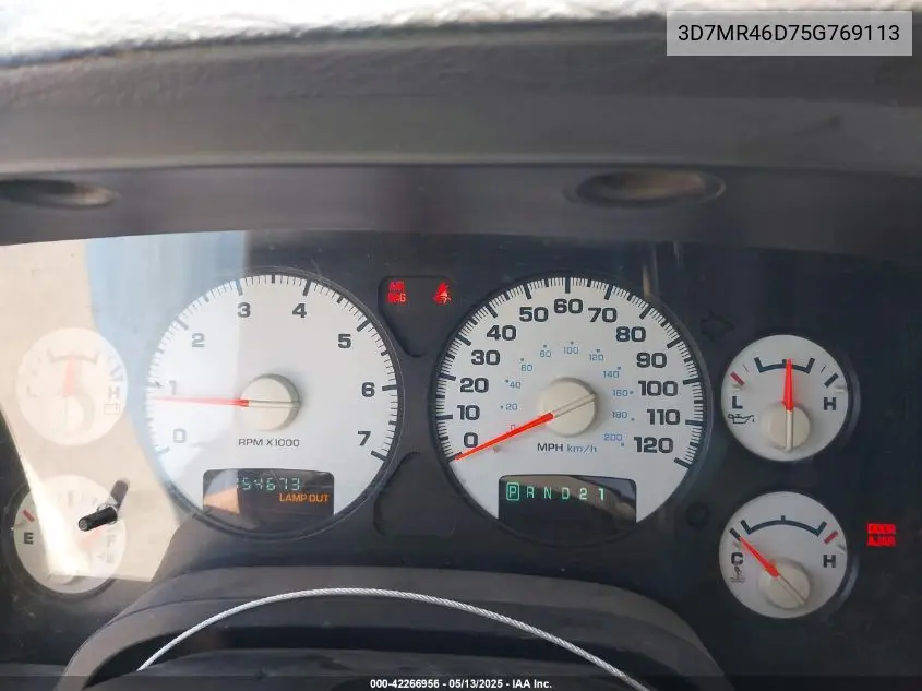 2005 Dodge Ram 3500 Slt/Laramie VIN: 3D7MR46D75G769113 Lot: 42266956