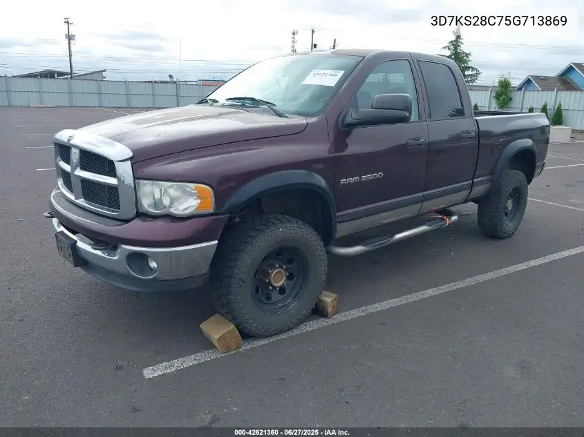 2005 Dodge Ram 2500 Slt/Laramie VIN: 3D7KS28C75G713869 Lot: 42621360