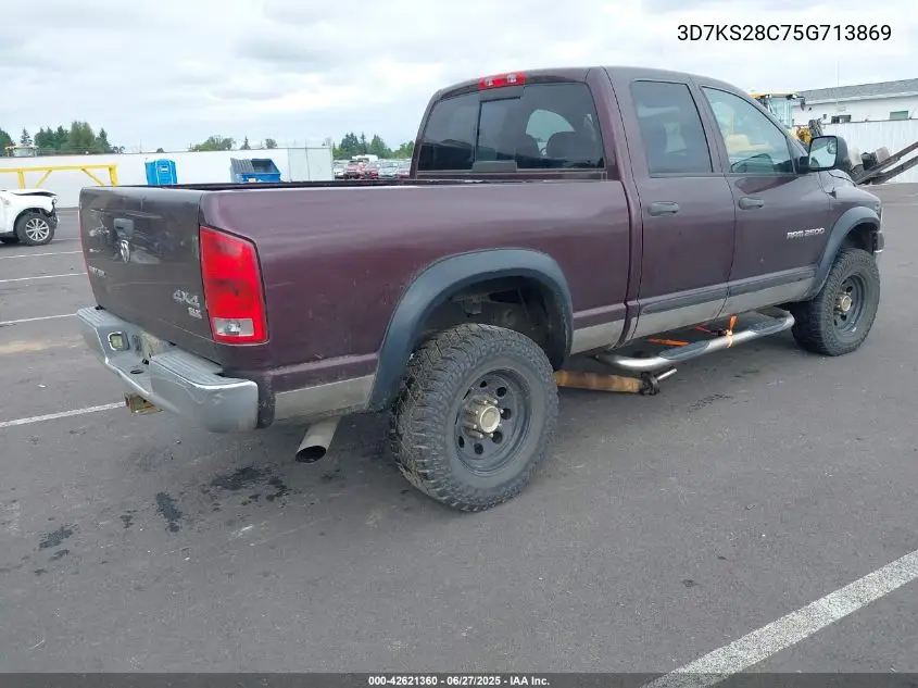 2005 Dodge Ram 2500 Slt/Laramie VIN: 3D7KS28C75G713869 Lot: 42621360