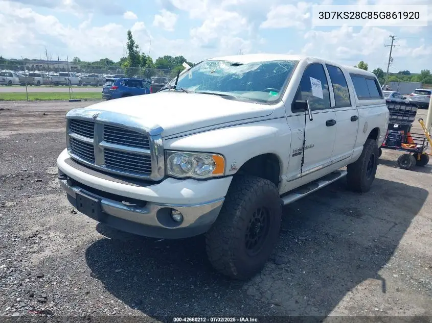 2005 Dodge Ram 2500 Slt/Laramie VIN: 3D7KS28C85G861920 Lot: 42660212