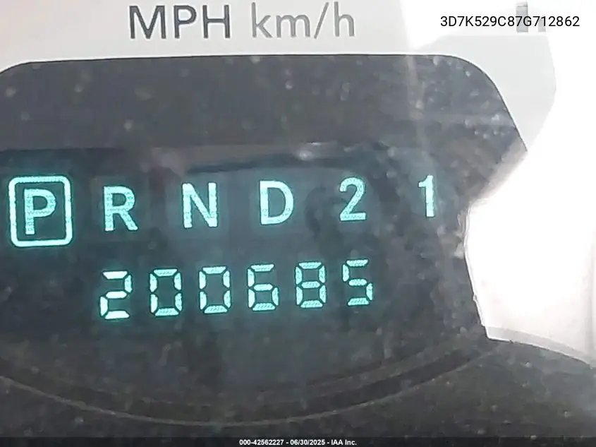 2007 Dodge Ram 2500 VIN: 3D7K529C87G712862 Lot: 42562227