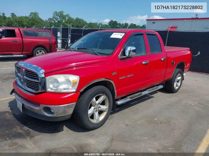 2007 Dodge Ram 1500 Slt VIN: 1D7HA18217S228802 Lot: 42621750
