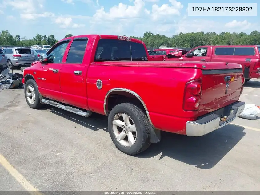 2007 Dodge Ram 1500 Slt VIN: 1D7HA18217S228802 Lot: 42621750