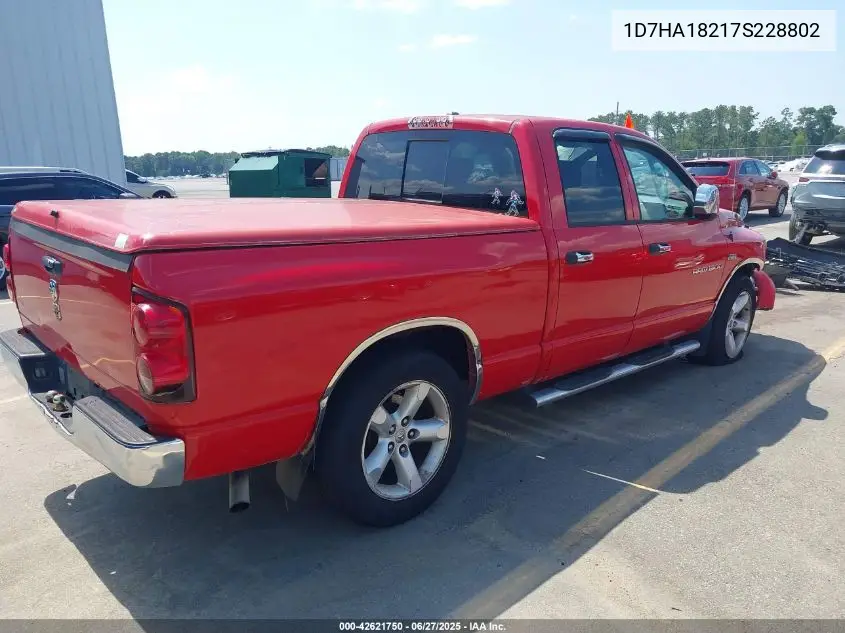2007 Dodge Ram 1500 Slt VIN: 1D7HA18217S228802 Lot: 42621750