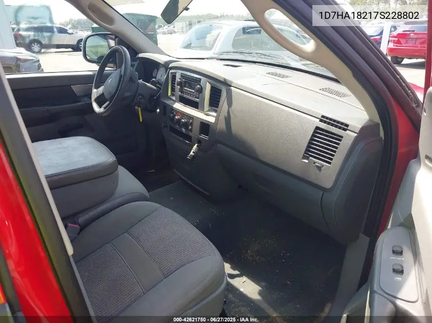 2007 Dodge Ram 1500 Slt VIN: 1D7HA18217S228802 Lot: 42621750