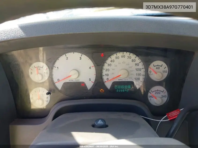 2007 Dodge Ram 3500 Slt/Trx4 Off Road/Sport VIN: 3D7MX38A97G770401 Lot: 42629897