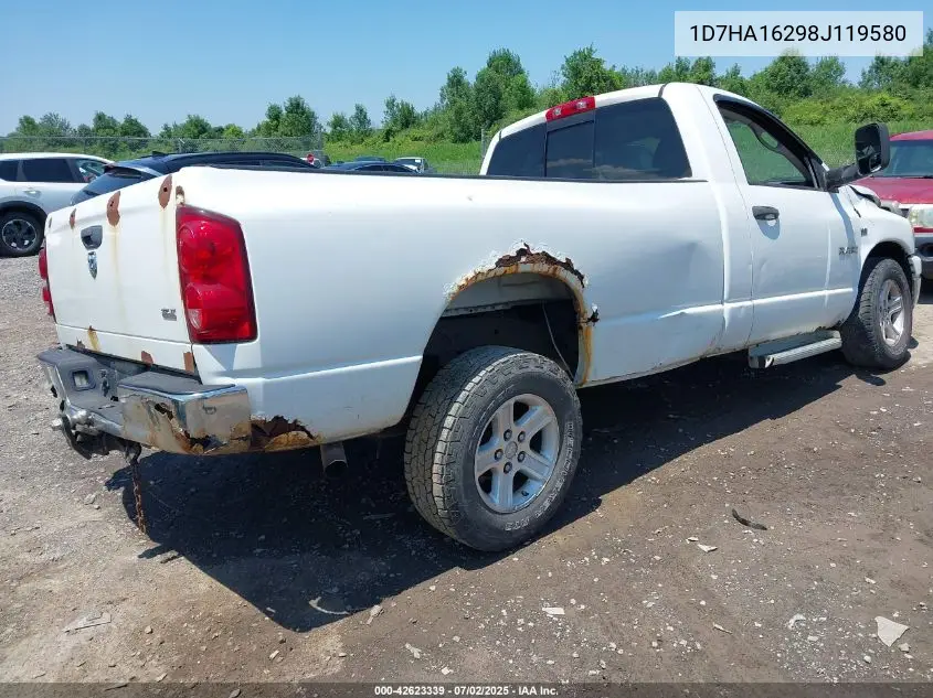 2008 Dodge Ram 1500 Slt VIN: 1D7HA16298J119580 Lot: 42623339