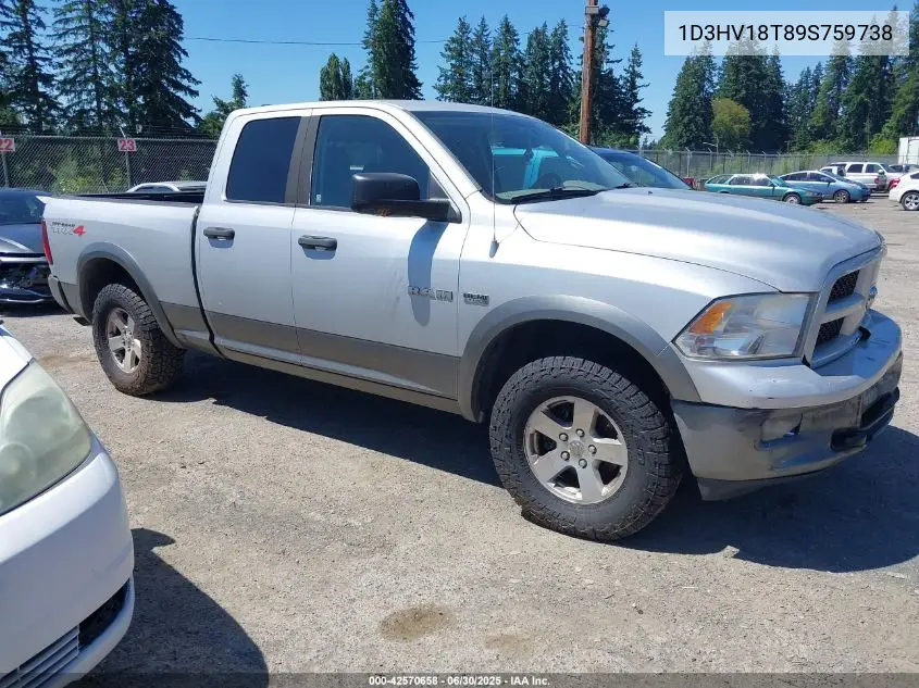 2009 Dodge Ram 1500 Slt/Sport/Trx VIN: 1D3HV18T89S759738 Lot: 42570658
