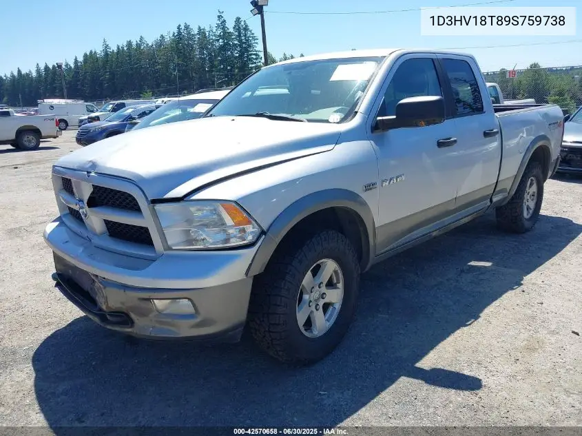 2009 Dodge Ram 1500 Slt/Sport/Trx VIN: 1D3HV18T89S759738 Lot: 42570658