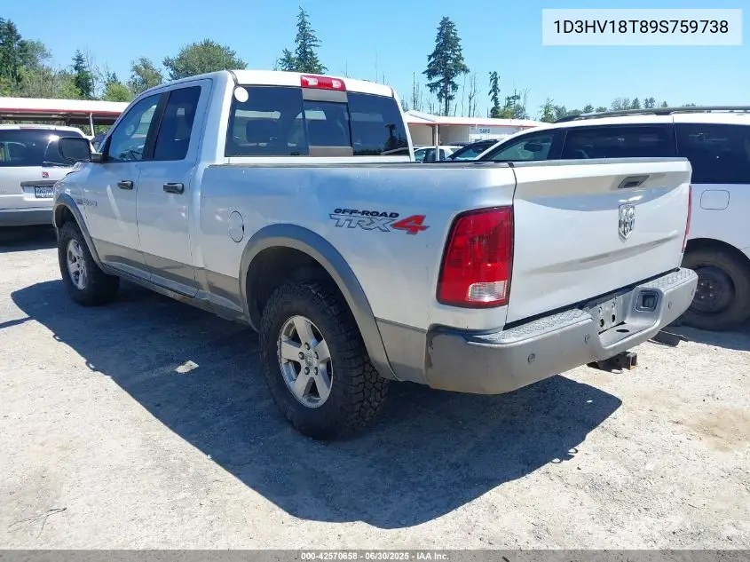 2009 Dodge Ram 1500 Slt/Sport/Trx VIN: 1D3HV18T89S759738 Lot: 42570658