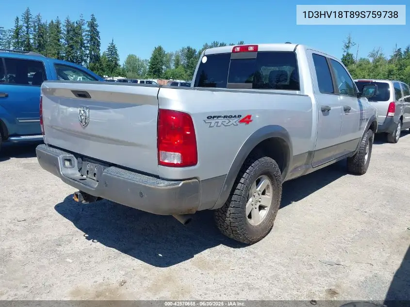 2009 Dodge Ram 1500 Slt/Sport/Trx VIN: 1D3HV18T89S759738 Lot: 42570658