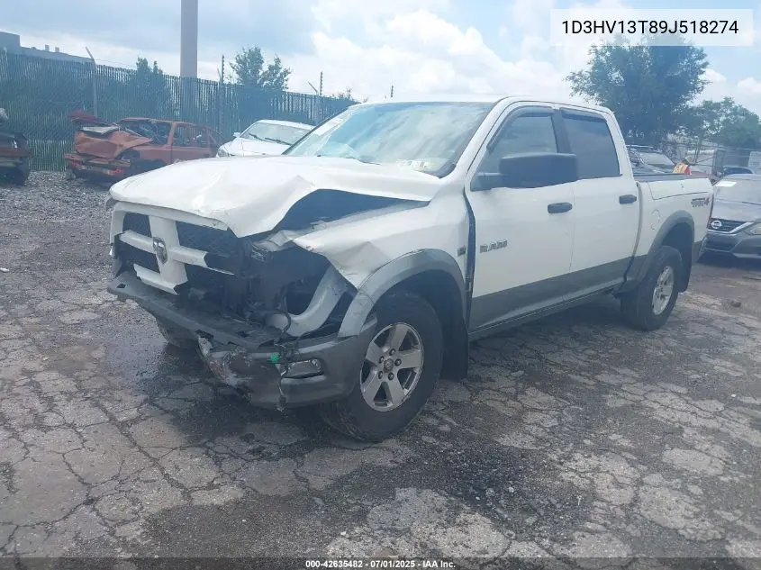 2009 Dodge Ram 1500 Slt/Sport/Trx VIN: 1D3HV13T89J518274 Lot: 42635482