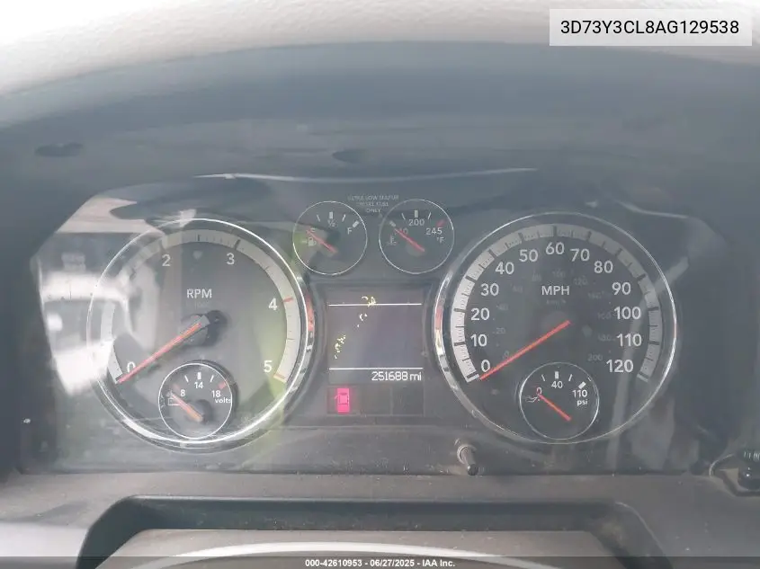 2010 Dodge Ram 3500 VIN: 3D73Y3CL8AG129538 Lot: 42610953
