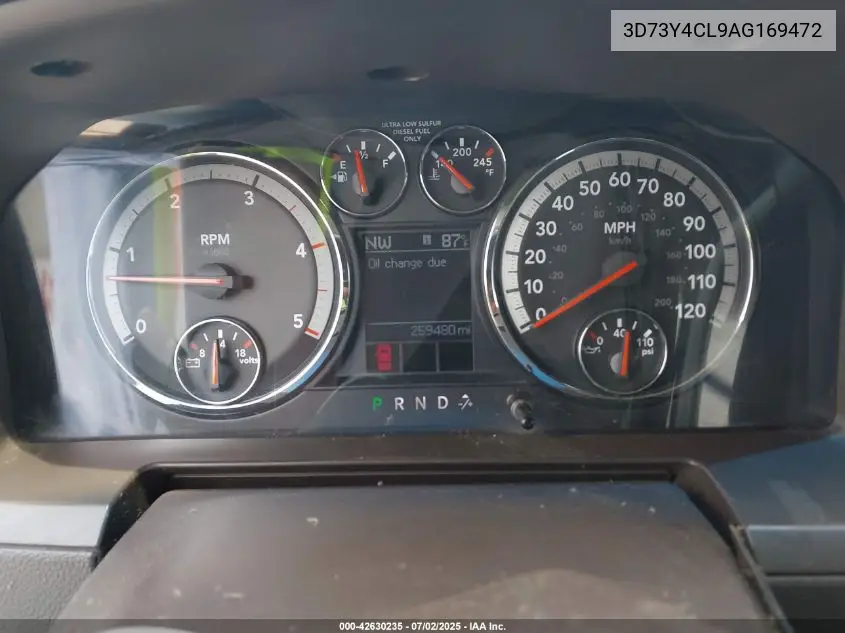 2010 Dodge Ram 3500 Laramie VIN: 3D73Y4CL9AG169472 Lot: 42630235