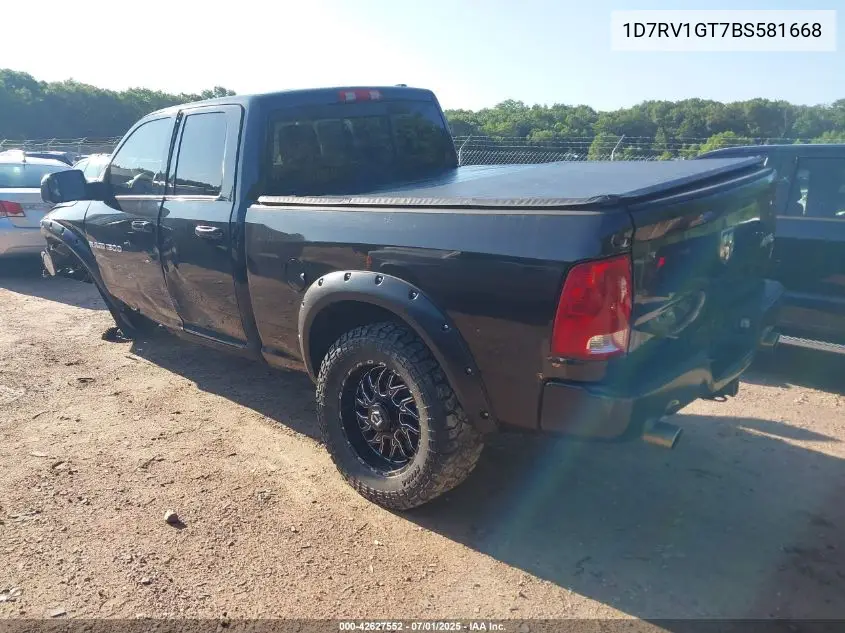 2011 Dodge Ram 1500 Sport VIN: 1D7RV1GT7BS581668 Lot: 42627552