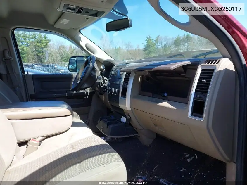 2012 Ram 2500 Slt VIN: 3C6UD5MLXCG250117 Lot: 42070263