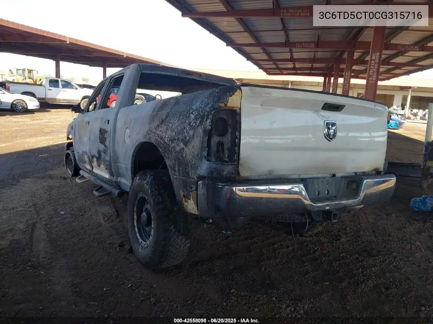 2012 Ram 2500 St VIN: 3C6TD5CT0CG315716 Lot: 42558098