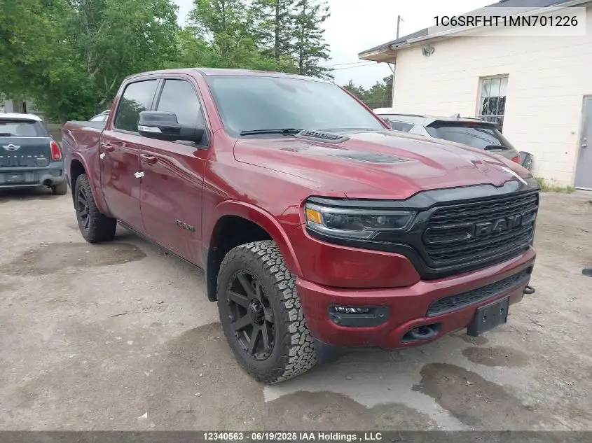 2021 Dodge Ram 1500 VIN: 1C6SRFHT1MN701226 Lot: 12340563