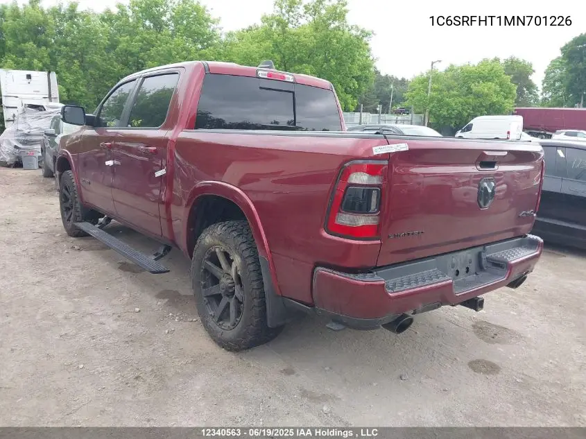 2021 Dodge Ram 1500 VIN: 1C6SRFHT1MN701226 Lot: 12340563
