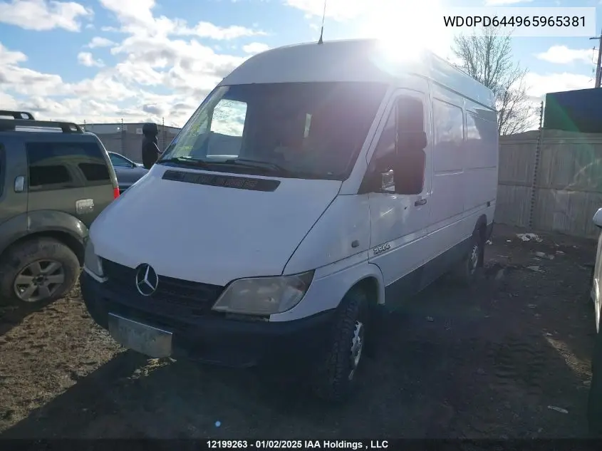 2006 Dodge Sprinter 2500 VIN: WD0PD644965965381 Lot: 12199263