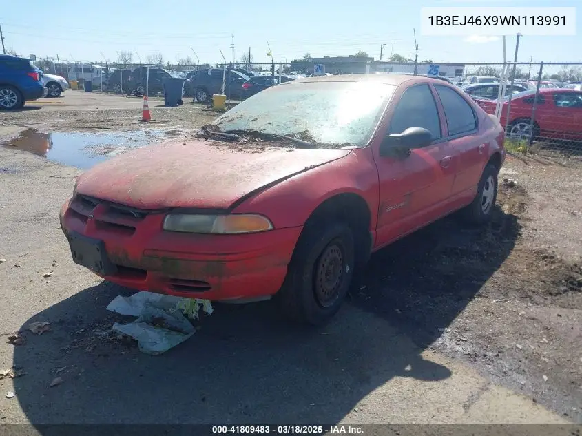 1998 Dodge Stratus VIN: 1B3EJ46X9WN113991 Lot: 41809483