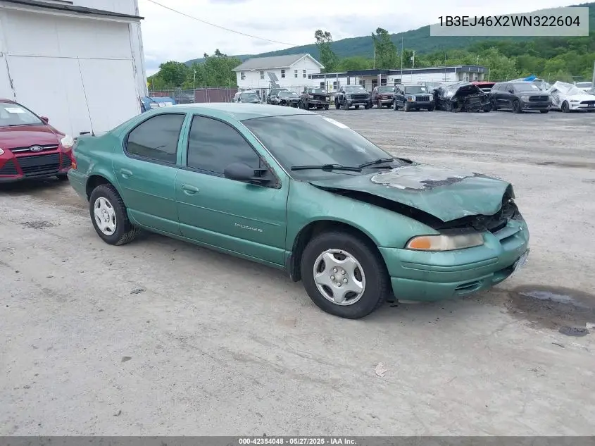 1998 Dodge Stratus VIN: 1B3EJ46X2WN322604 Lot: 42354048