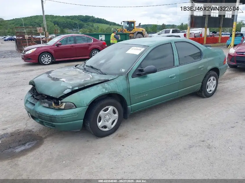 1998 Dodge Stratus VIN: 1B3EJ46X2WN322604 Lot: 42354048