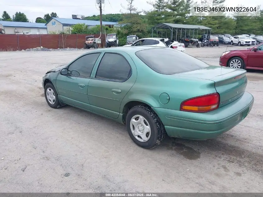 1998 Dodge Stratus VIN: 1B3EJ46X2WN322604 Lot: 42354048