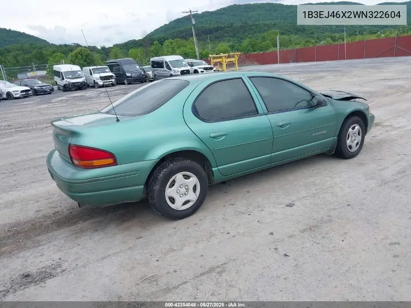 1998 Dodge Stratus VIN: 1B3EJ46X2WN322604 Lot: 42354048