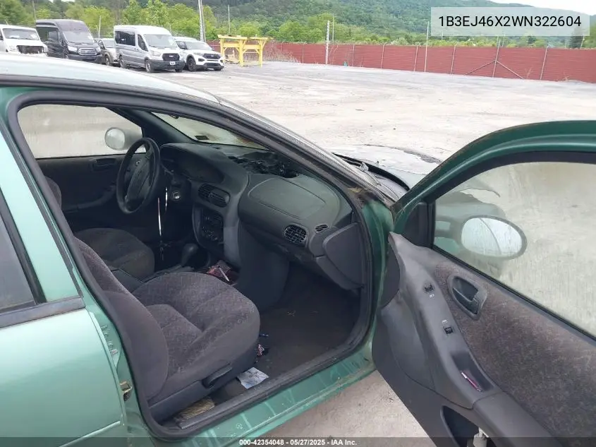 1998 Dodge Stratus VIN: 1B3EJ46X2WN322604 Lot: 42354048