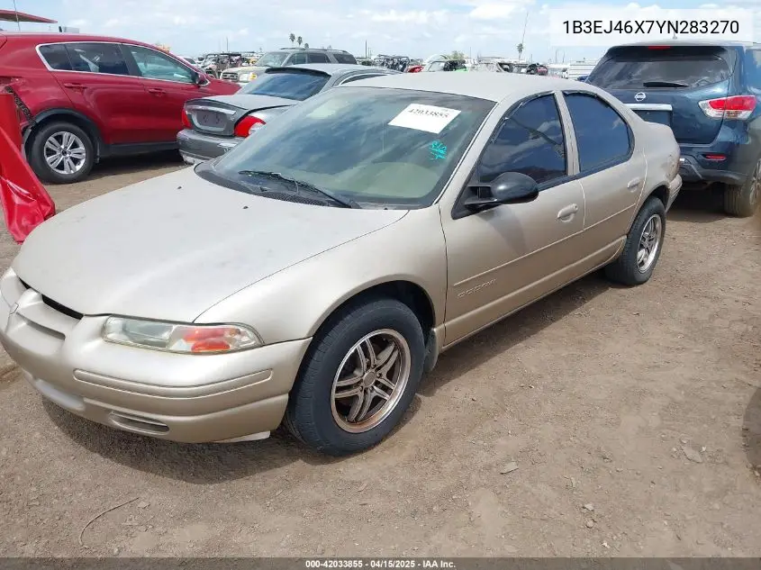 2000 Dodge Stratus Se VIN: 1B3EJ46X7YN283270 Lot: 42033855