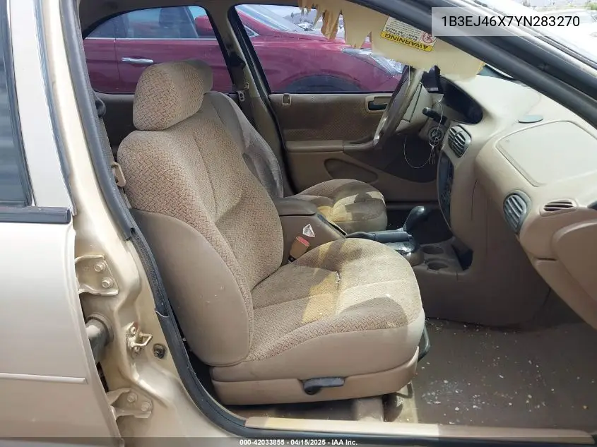 2000 Dodge Stratus Se VIN: 1B3EJ46X7YN283270 Lot: 42033855