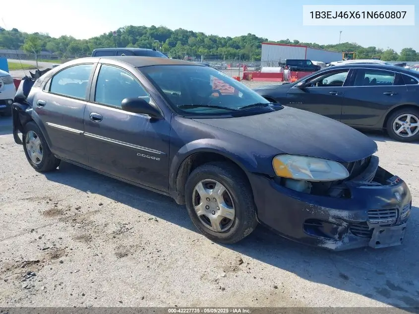 2001 Dodge Stratus Se VIN: 1B3EJ46X61N660807 Lot: 42227735