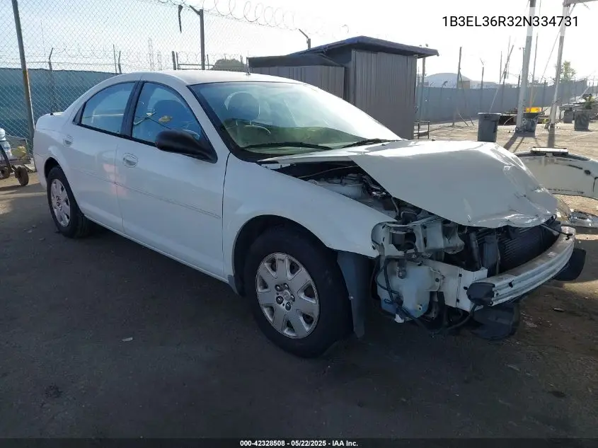 2002 Dodge Stratus Se VIN: 1B3EL36R32N334731 Lot: 42328508