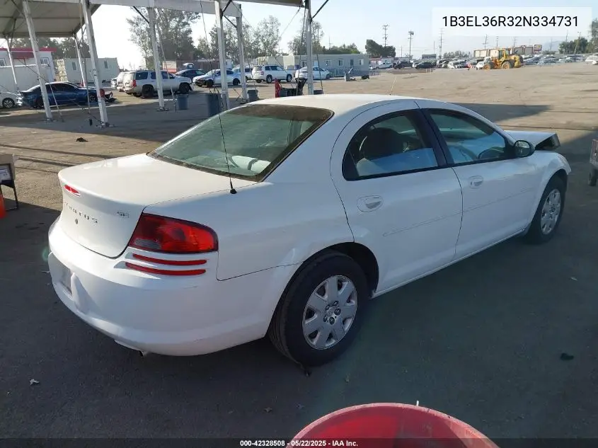 2002 Dodge Stratus Se VIN: 1B3EL36R32N334731 Lot: 42328508