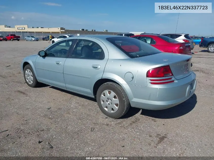 2002 Dodge Stratus Se Plus VIN: 1B3EL46X22N337723 Lot: 42607056